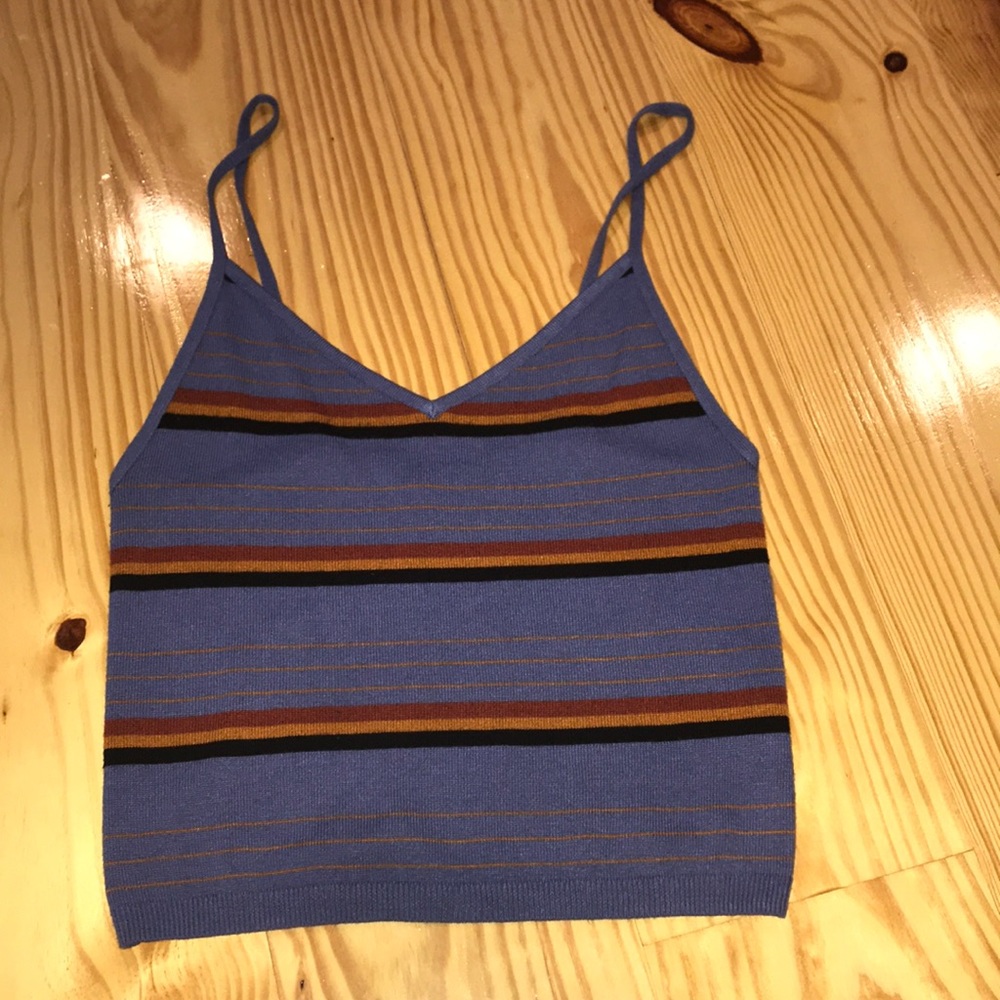Kendall & Kylie medium striped crop tank top